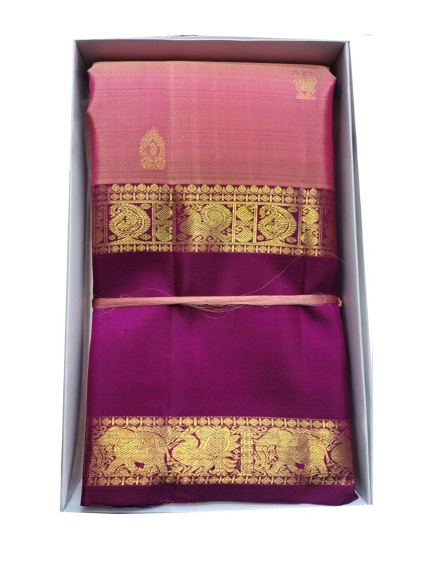 ILKAL SAREE - PINK & MAROON BORDER SAREE