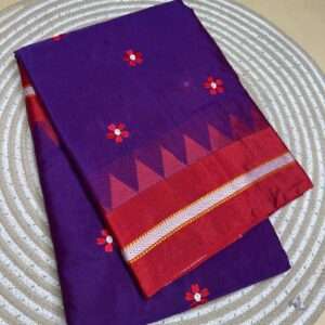 BLUE WITH READ FLOWERS ILKAL SAREE