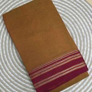 ILKAL BROWN SAREES -GAADI DHADI PURE COTTON