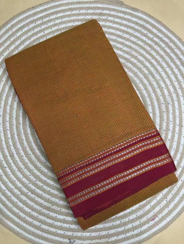 ILKAL BROWN SAREES -GAADI DHADI PURE COTTON