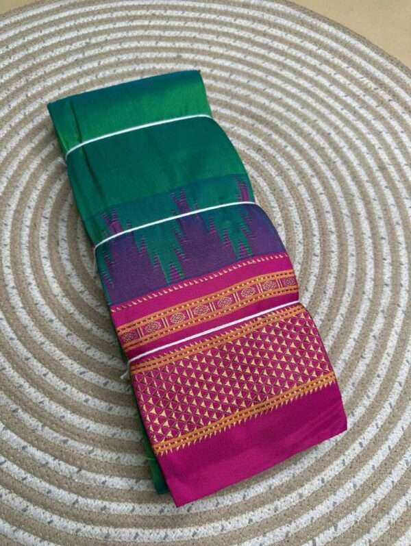 ILKAL SAREE - TEMPLE DARK GREEN SAREES
