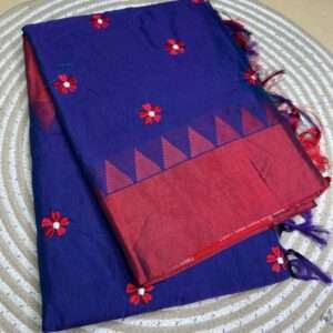 ILKAL SAREE WITH PLAIN RED BORDER