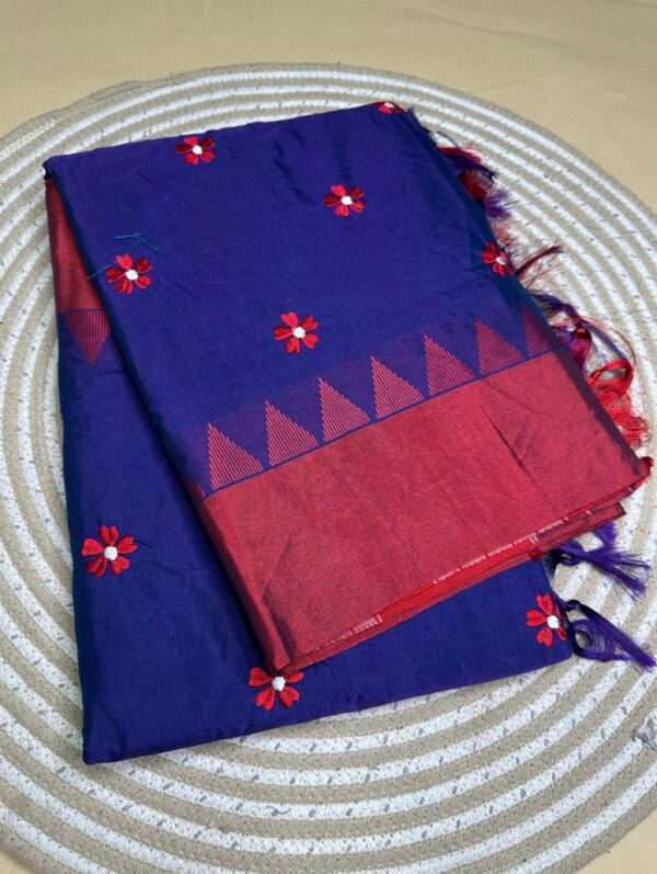 ILKAL SAREE WITH PLAIN RED BORDER