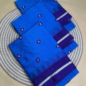 ILKAL SAREES - BLUE WITH SLIVER BODER