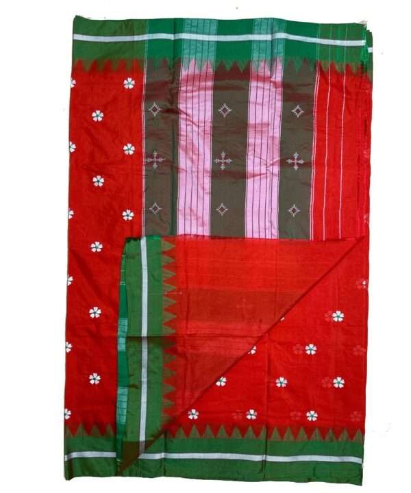 ILKAL SAREES -  Red with Green
