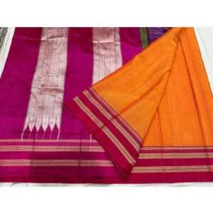 ORANGE WITH PINK BORDER ILKAL SAREE
